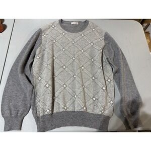 Gran Sasso Merino Ultrafine Cashmere Blend Sweater Gray Medium